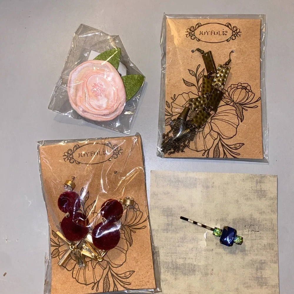 Joyfolie Girls Accessory Lot Earrings Hair Clip Floral Boutique Jewelry